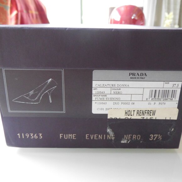 Prada shoe black smoked leather size 7 1/2 - Picture 3 of 7